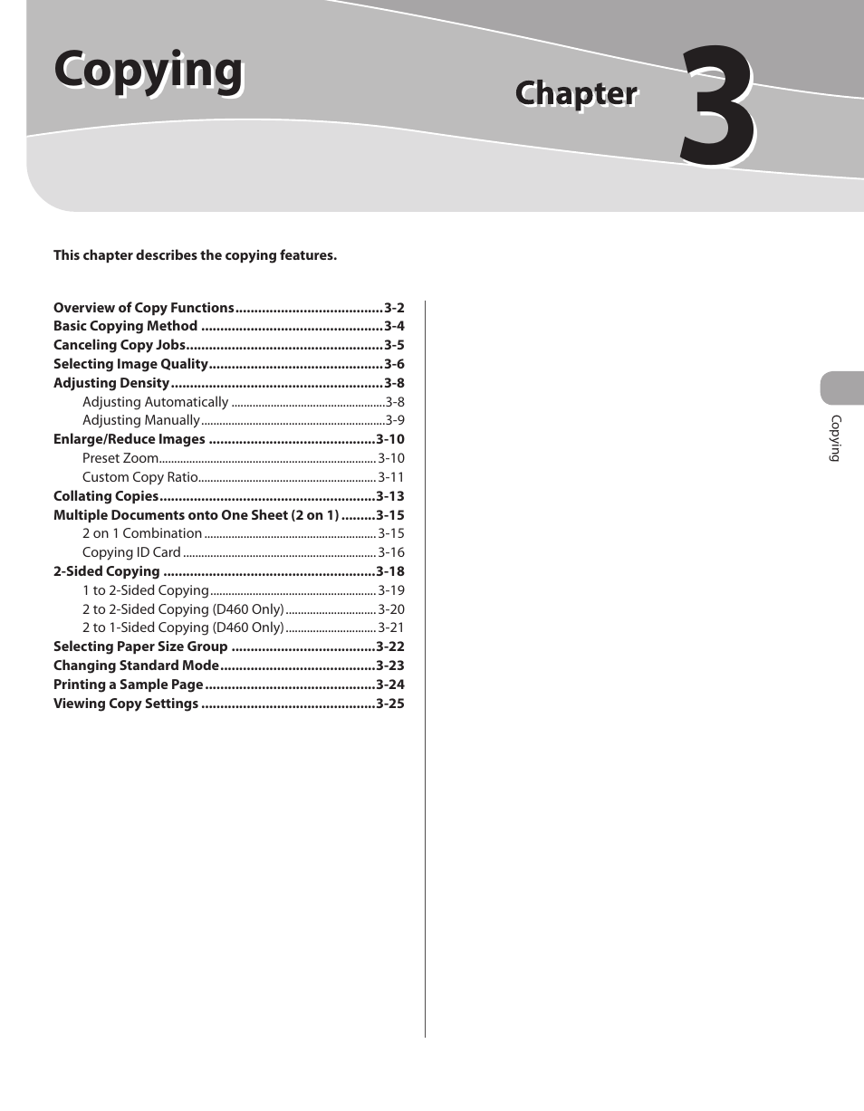 3 copying, 3 copying -1, Copying | Canon IMAGECLASS D460 User Manual | Page 54 / 177