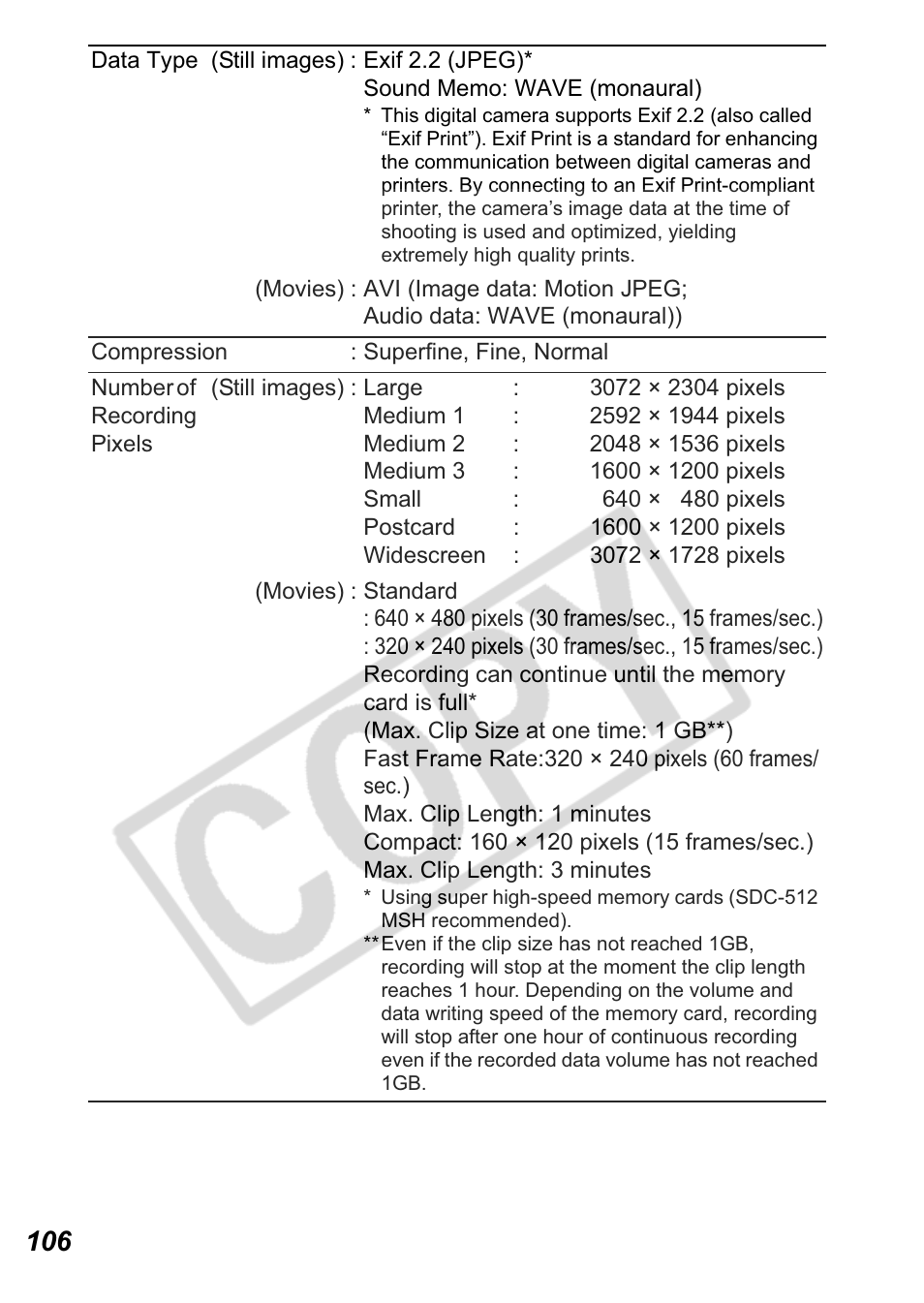 Canon A550 User Manual | Page 108 / 123