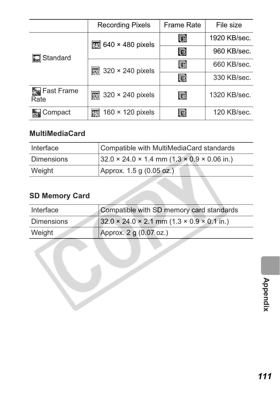 Canon A550 User Manual | Page 113 / 123