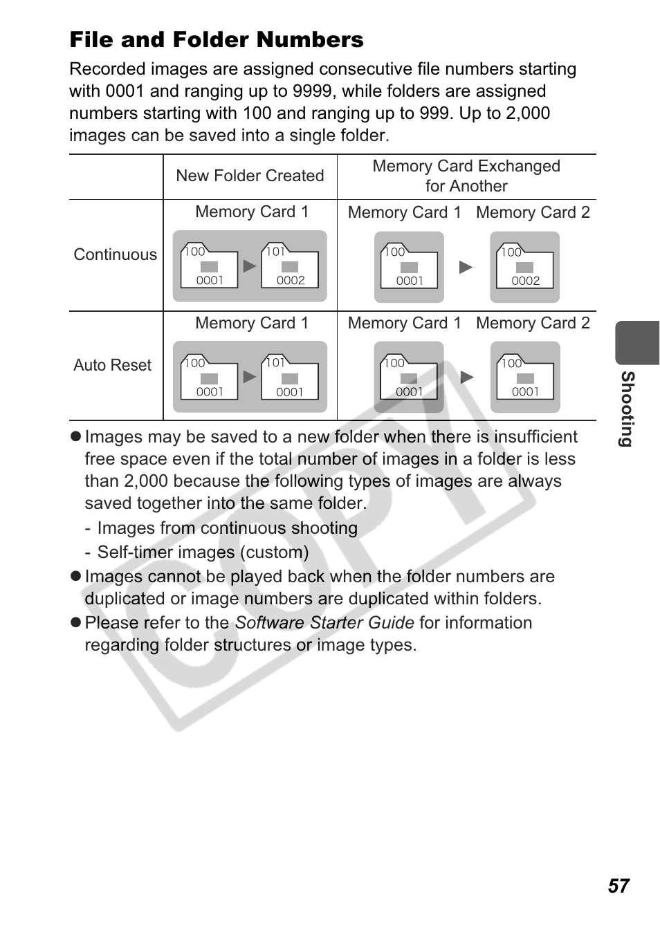 File and folder numbers | Canon A550 User Manual | Page 59 / 123