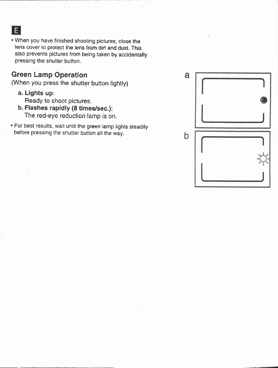 Green lamp operation | Canon AF-7 User Manual | Page 5 / 9