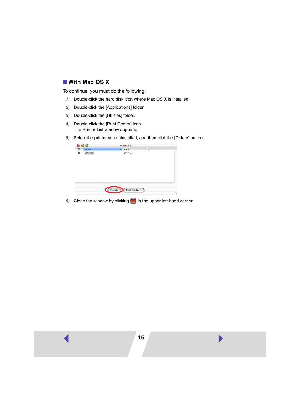 15 ■ with mac os x | Canon CARD CP-10 User Manual | Page 15 / 60