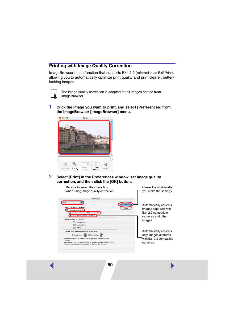 Printing with image quality correction | Canon CARD CP-10 User Manual | Page 50 / 60