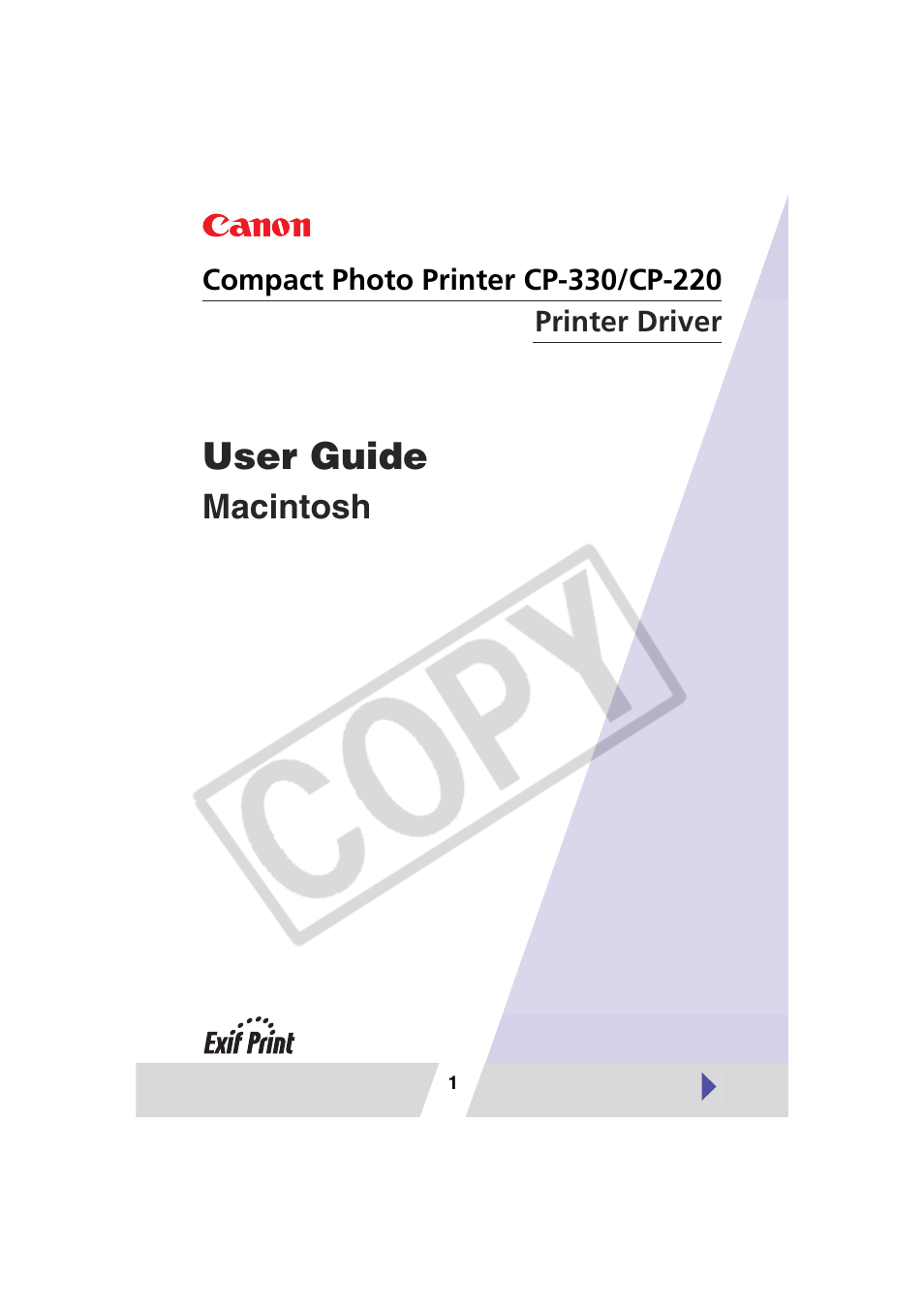 Canon CP-330 User Manual | 64 pages