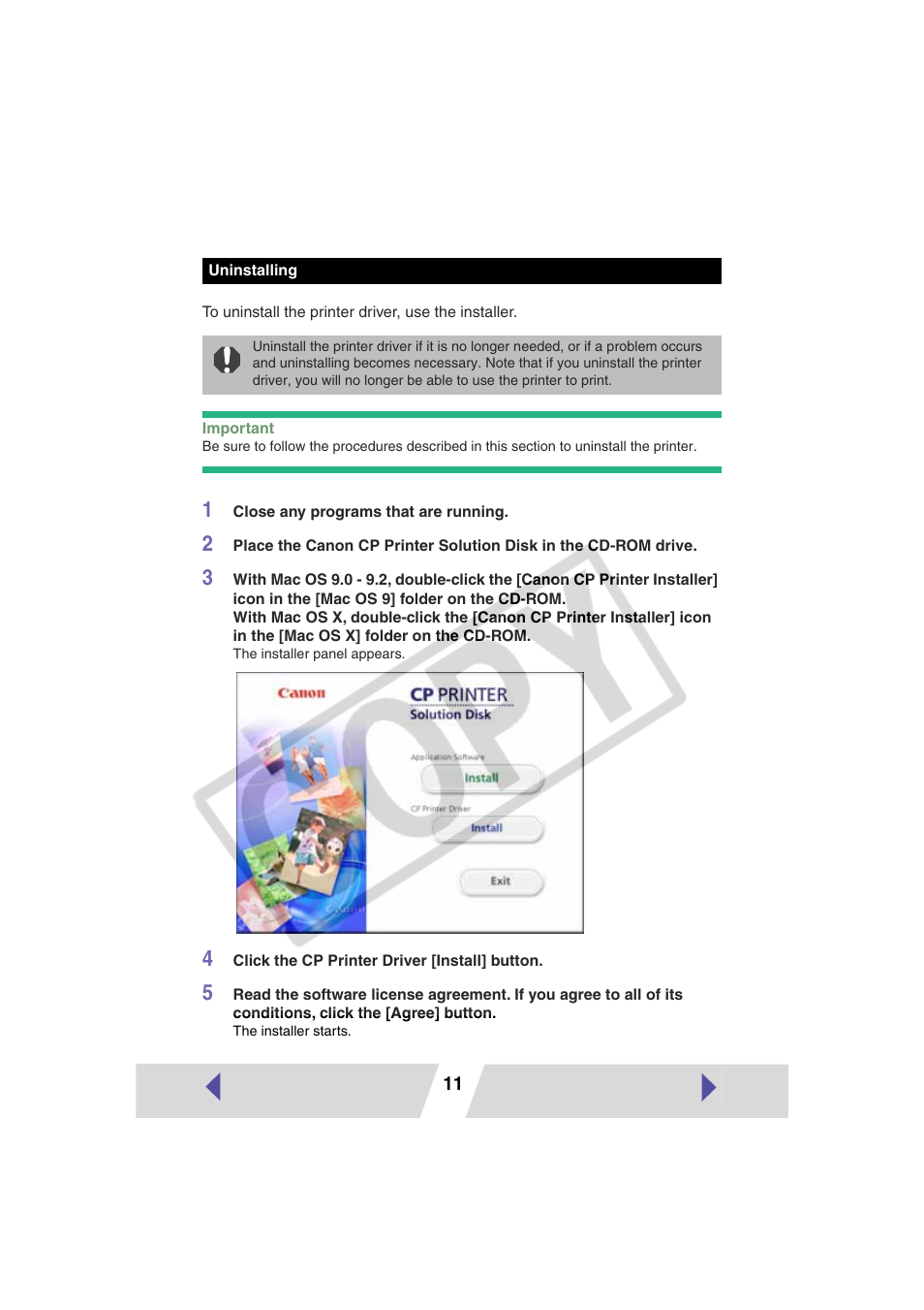 Canon CP-330 User Manual | Page 11 / 64