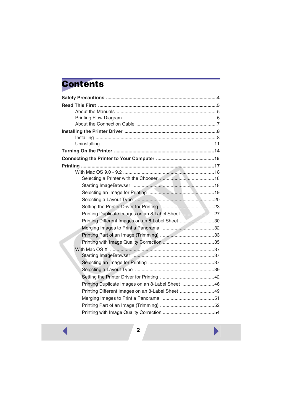 Canon CP-330 User Manual | Page 2 / 64