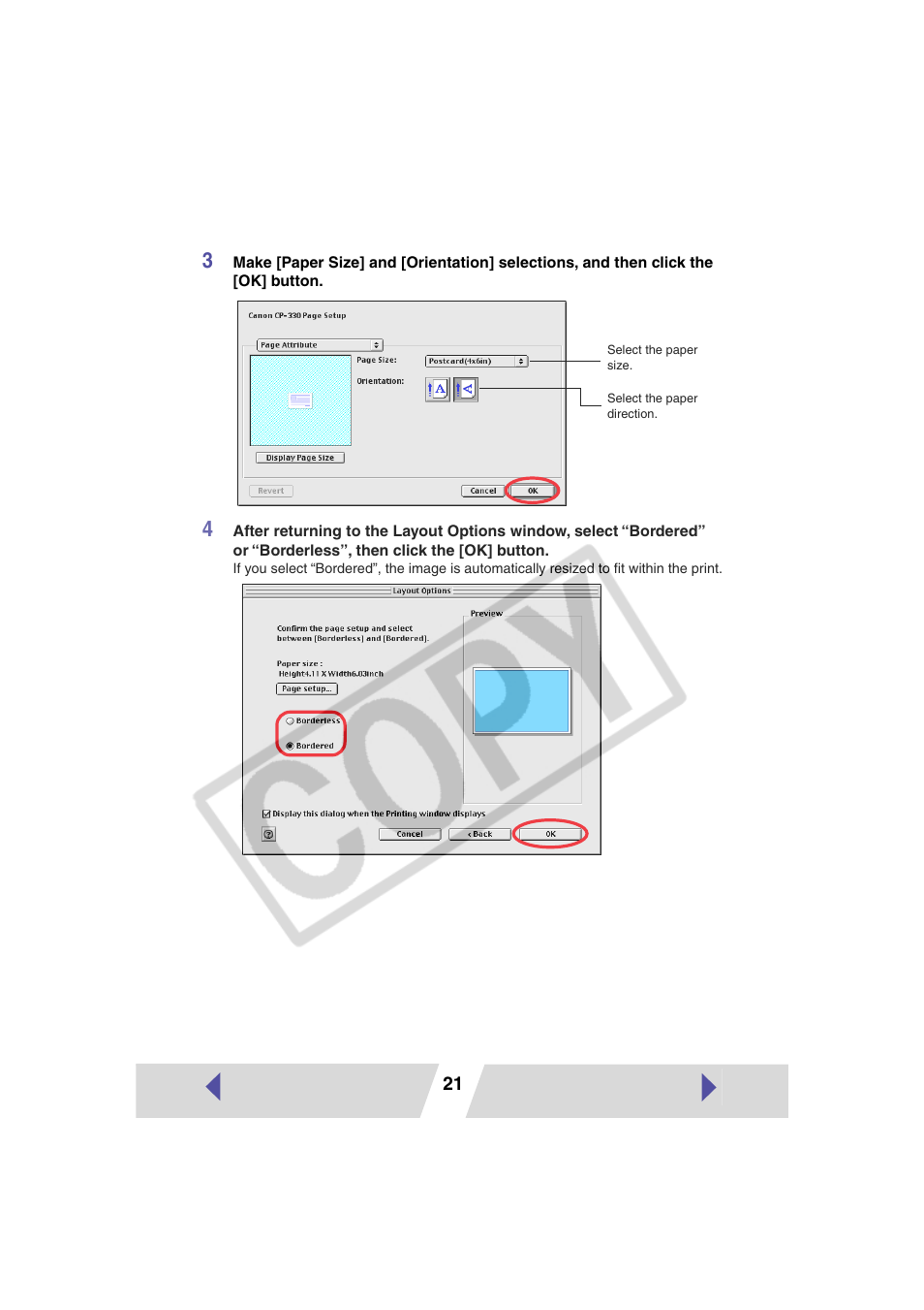 Canon CP-330 User Manual | Page 21 / 64