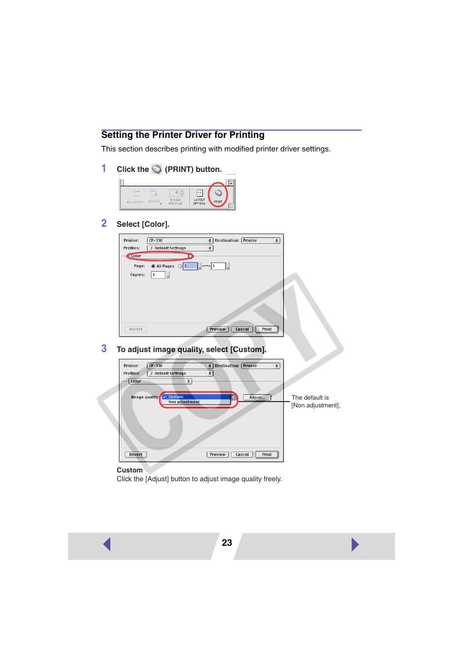 Canon CP-330 User Manual | Page 23 / 64