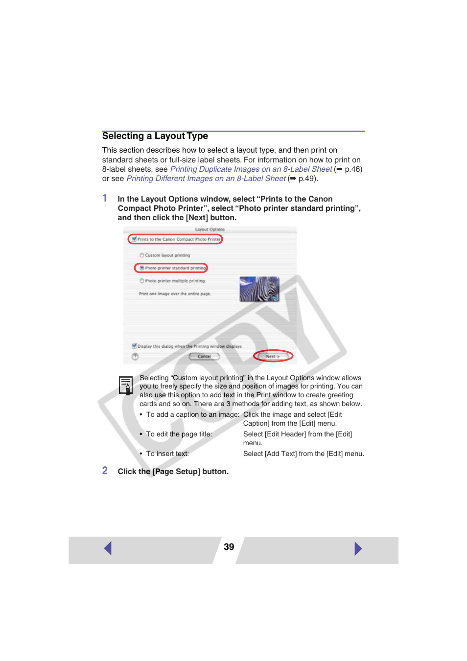 Canon CP-330 User Manual | Page 39 / 64