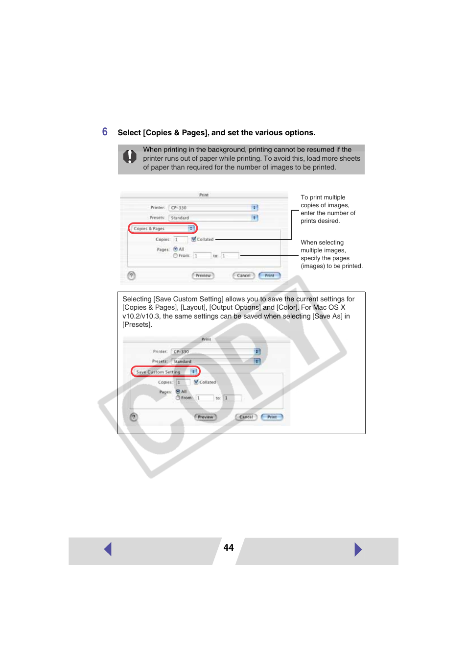 Canon CP-330 User Manual | Page 44 / 64