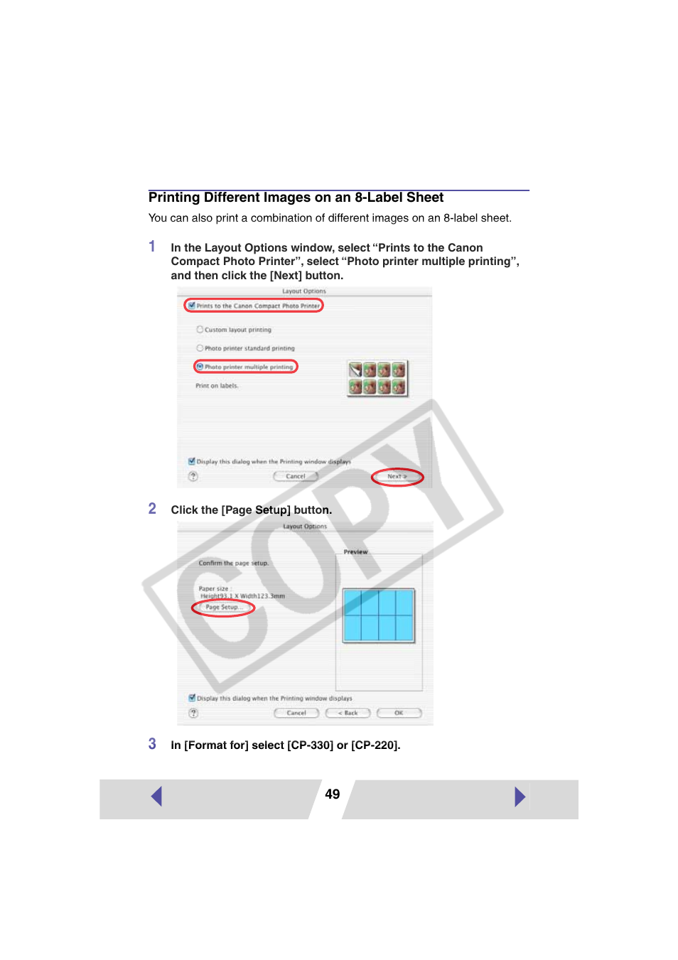 Canon CP-330 User Manual | Page 49 / 64