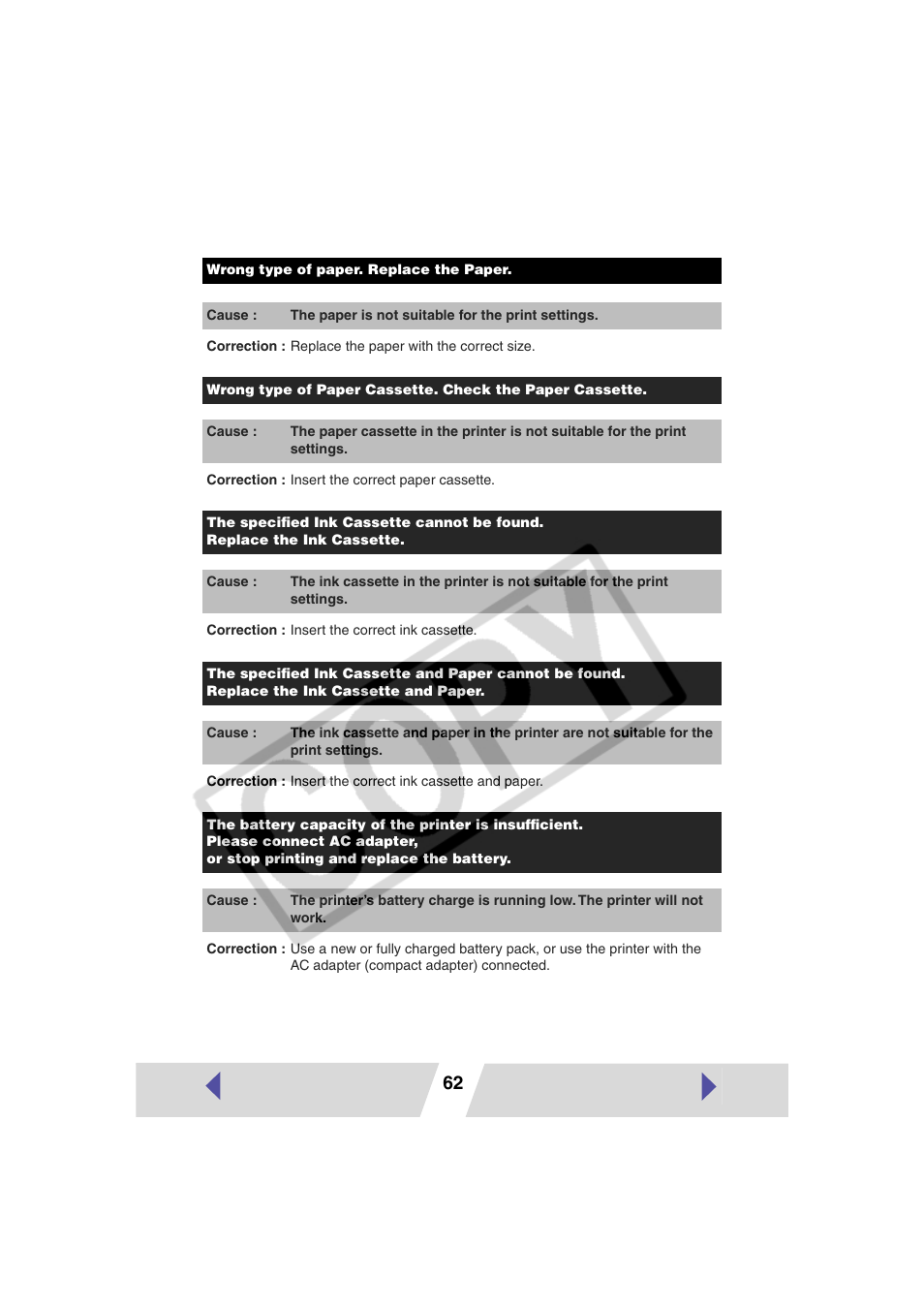 Canon CP-330 User Manual | Page 62 / 64