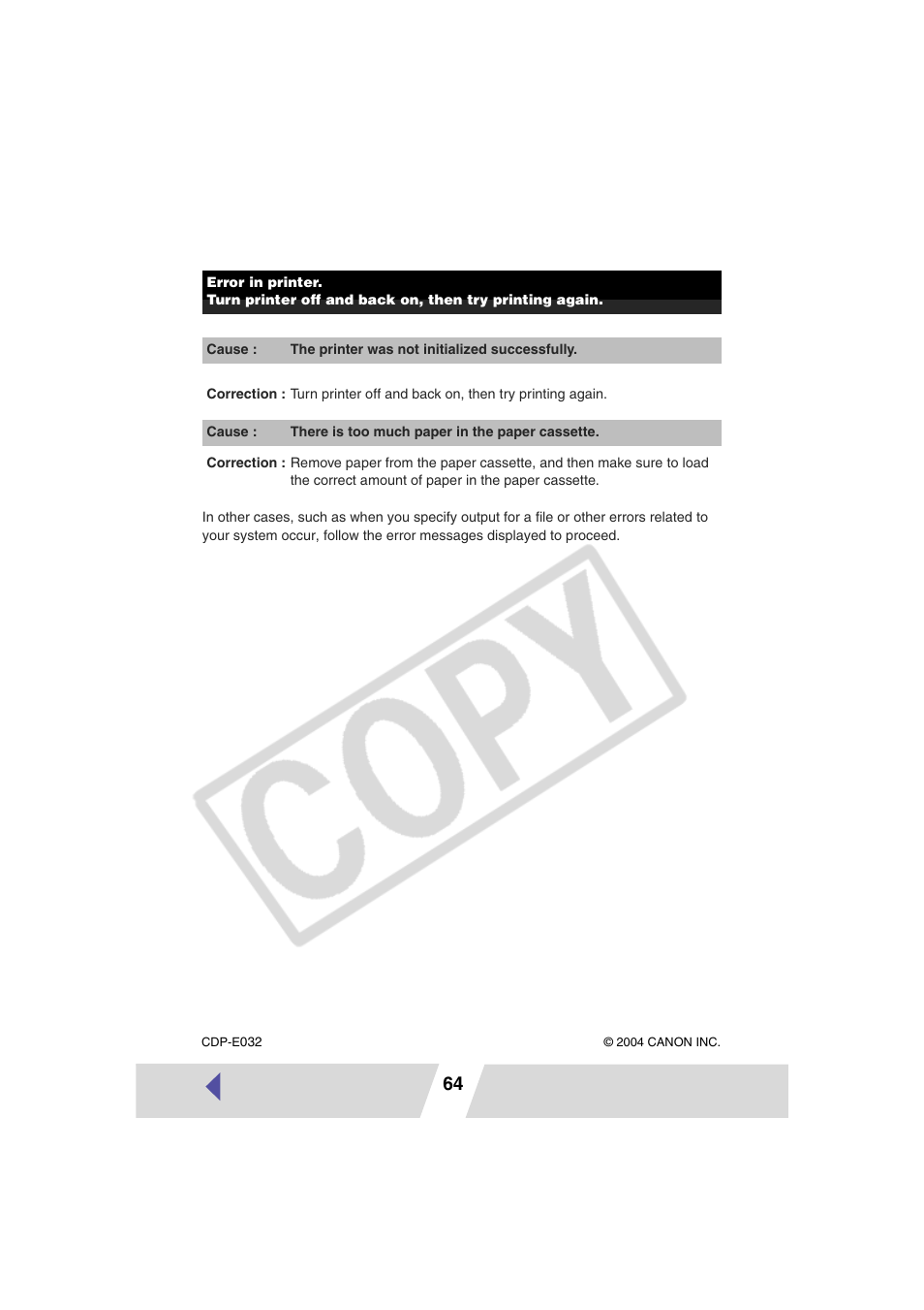 Canon CP-330 User Manual | Page 64 / 64