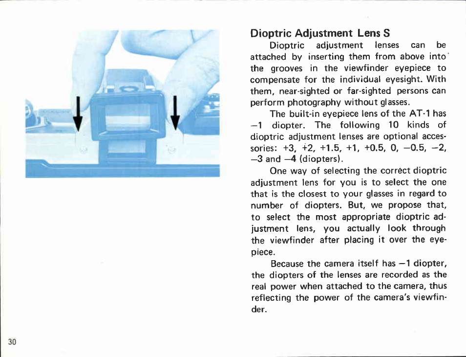 Film advance and shutter release | Canon AT 1 User Manual | Page 30 / 127