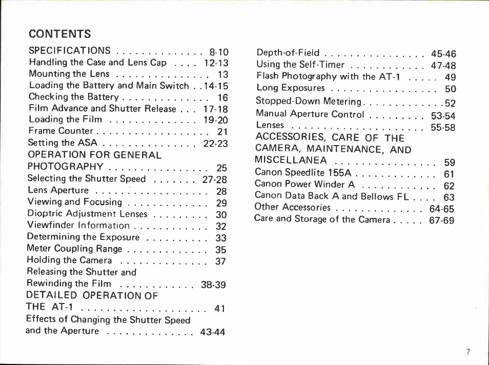 Canon AT 1 User Manual | Page 7 / 127