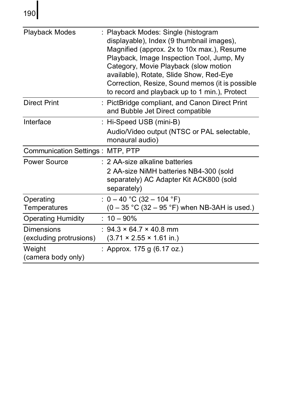 Canon A590 IS User Manual | Page 192 / 207