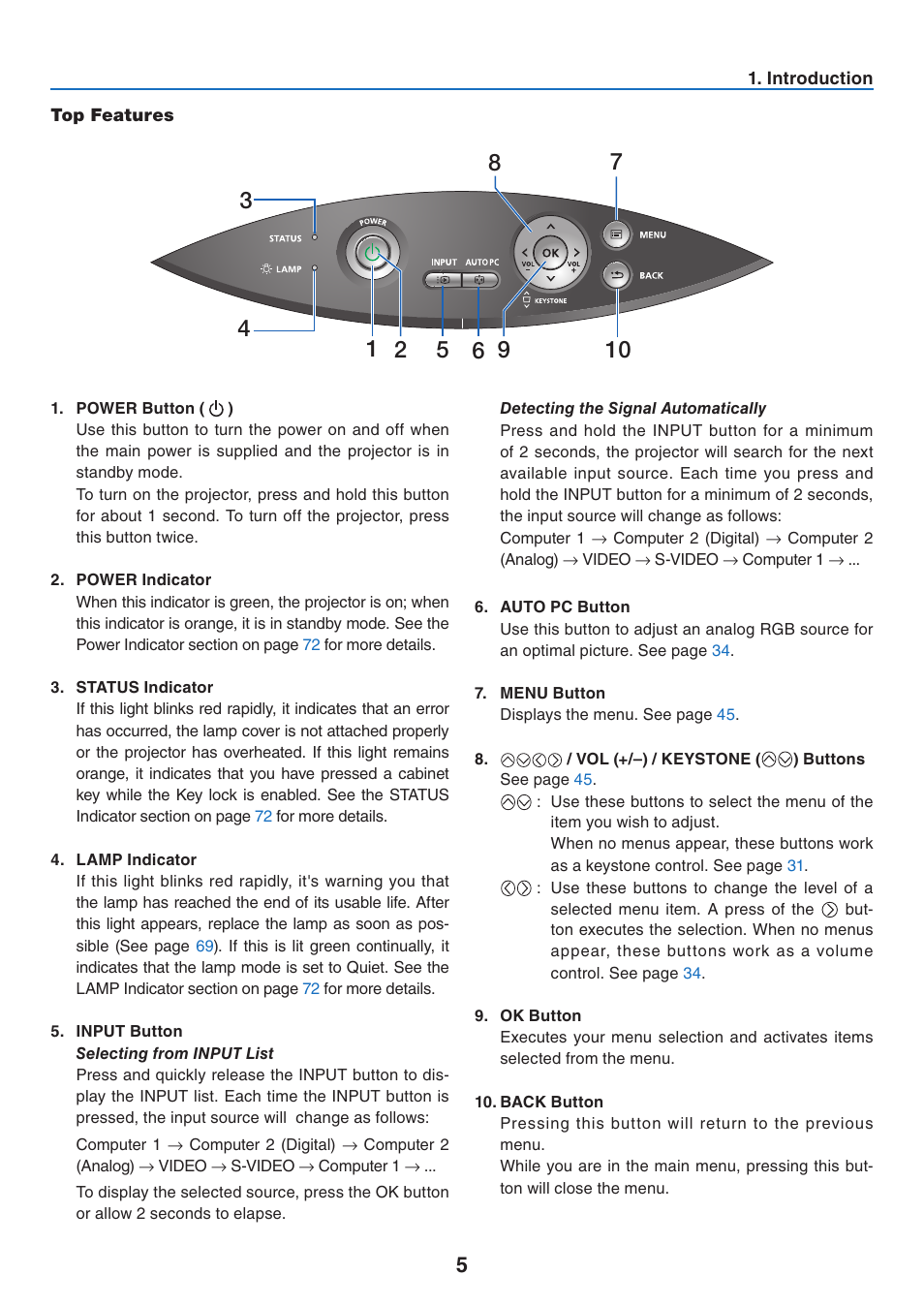 Top features | Canon LV-7275  EN User Manual | Page 14 / 94