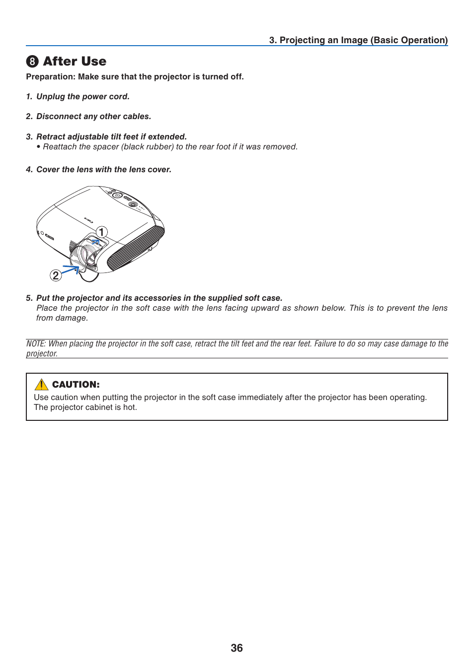 8) after use, After use | Canon LV-7275  EN User Manual | Page 45 / 94