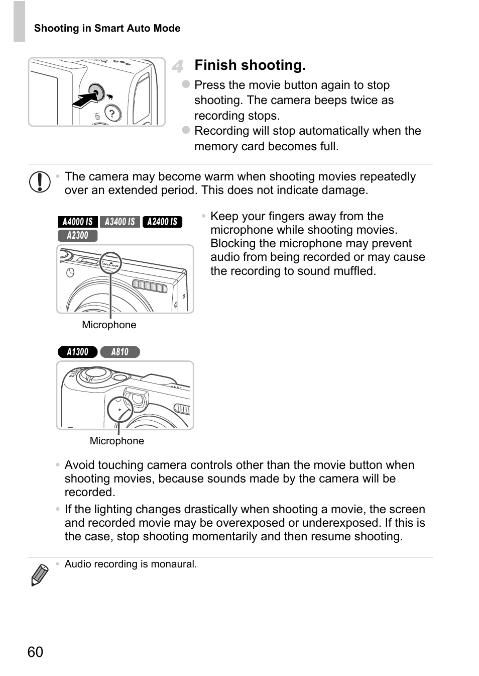 60 finish shooting | Canon A4050 IS User Manual | Page 60 / 186