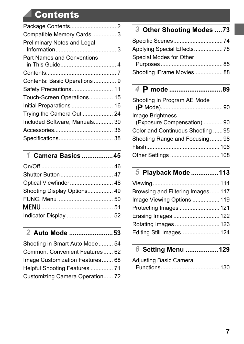 Canon A4050 IS User Manual | Page 7 / 186