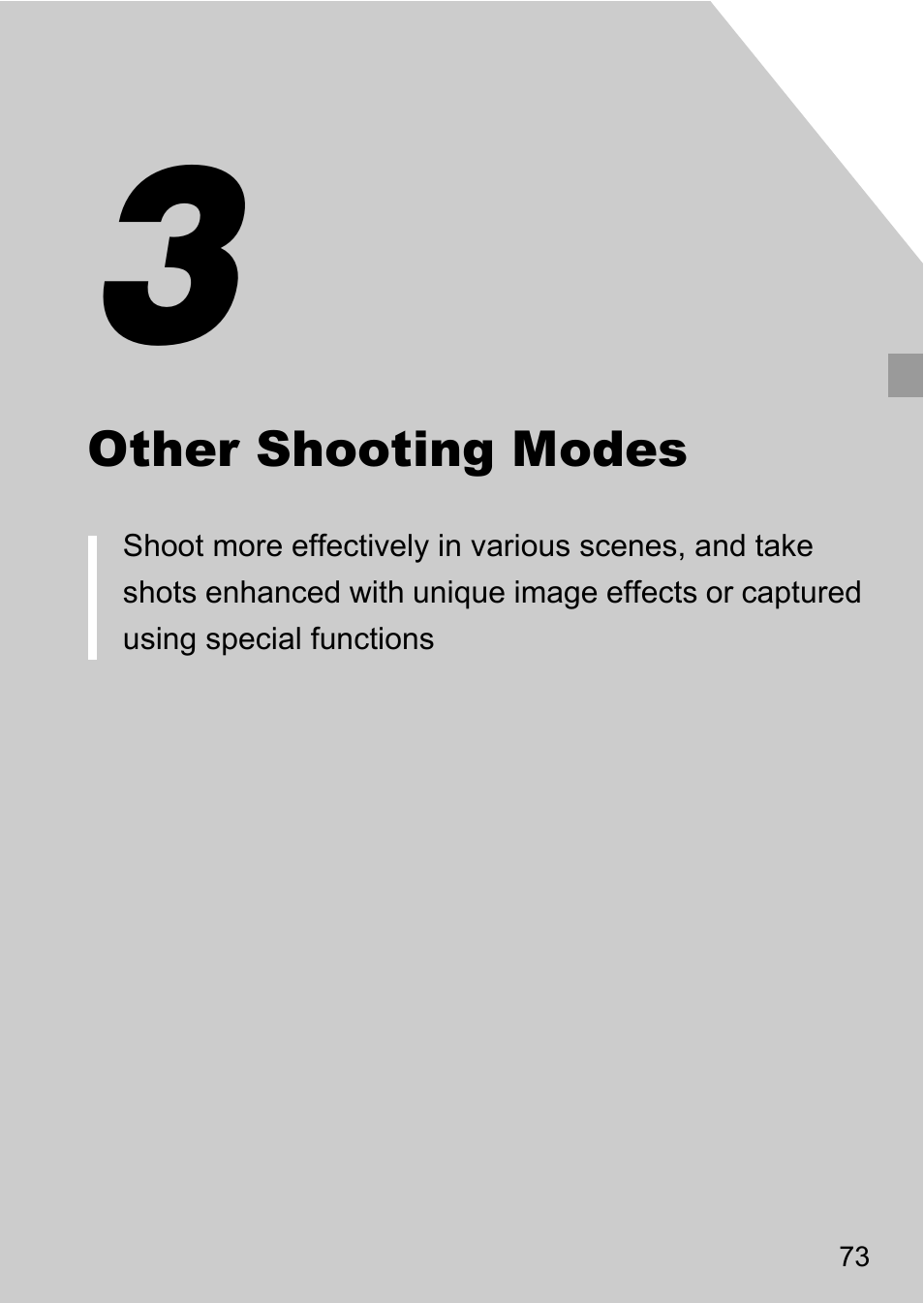 3 other shooting modes, Other shooting modes | Canon A4050 IS User Manual | Page 73 / 186