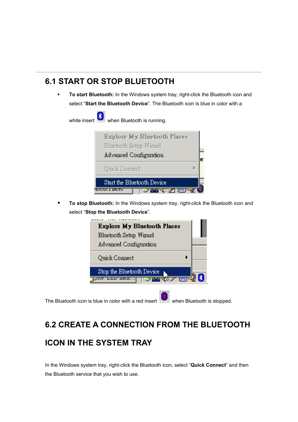 Basic operations, 1 start or stop bluetooth, Chapter 6 basic operations | Chapter 6 | BAFO BF-8000 User Manual | Page 28 / 97