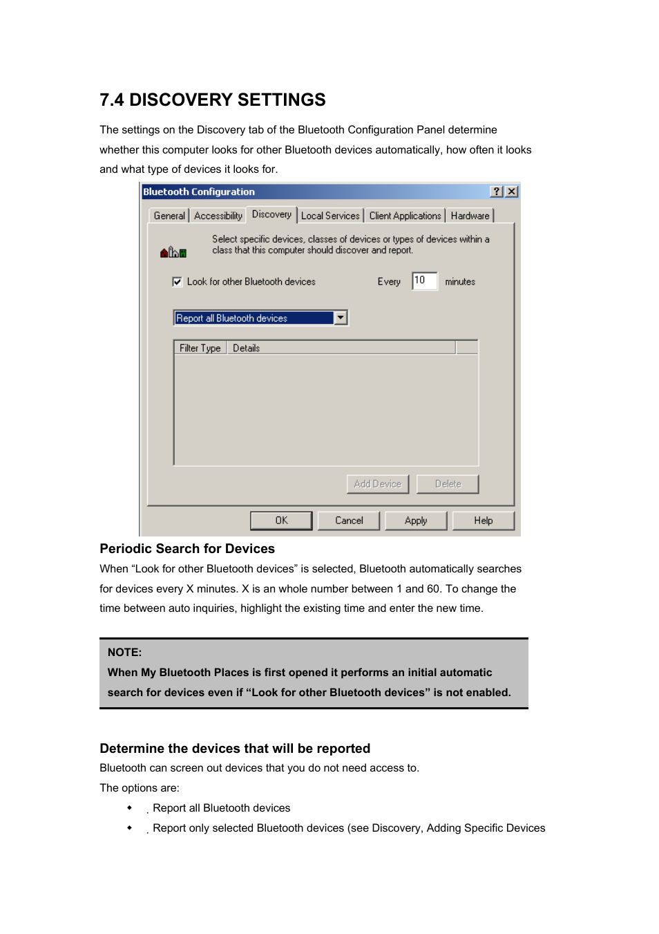 4 discovery settings, Periodic search for devices, Determine the devices that will be reported | BAFO BF-8000 User Manual | Page 48 / 97