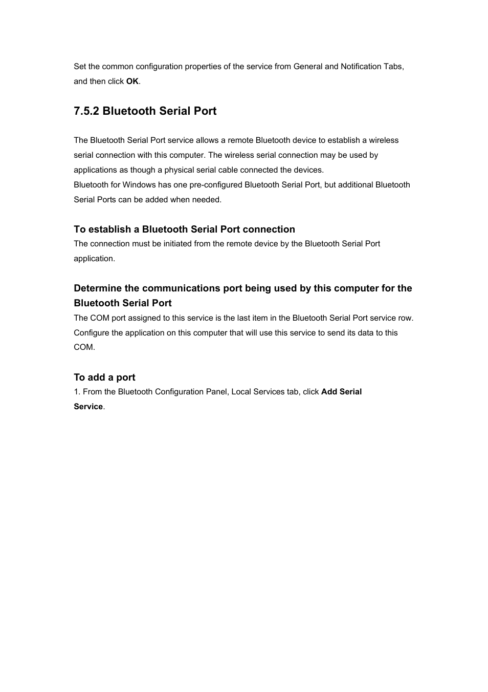 2 bluetooth serial port, To add a port | BAFO BF-8000 User Manual | Page 52 / 97