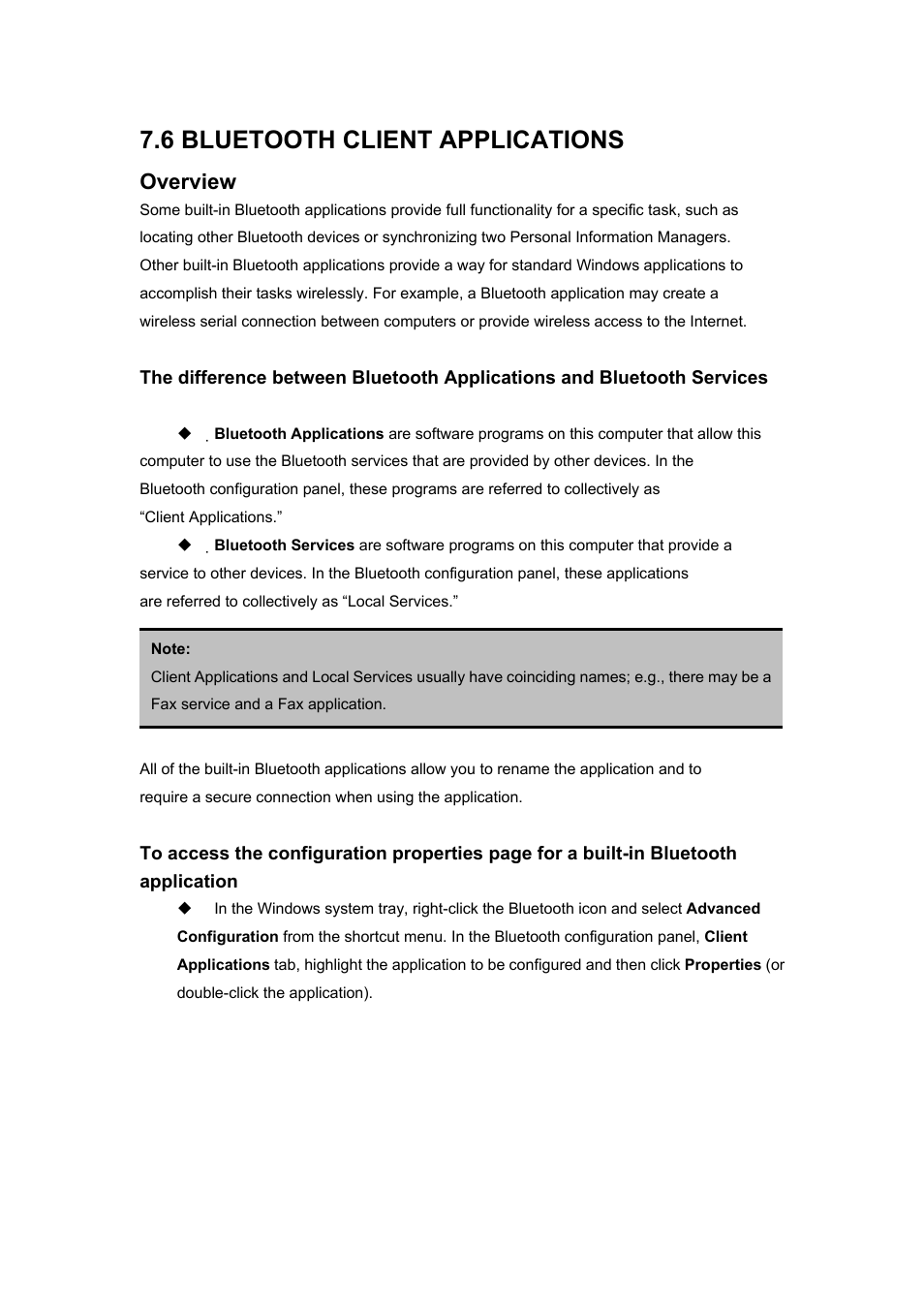 6 bluetooth client applications, Overview | BAFO BF-8000 User Manual | Page 71 / 97