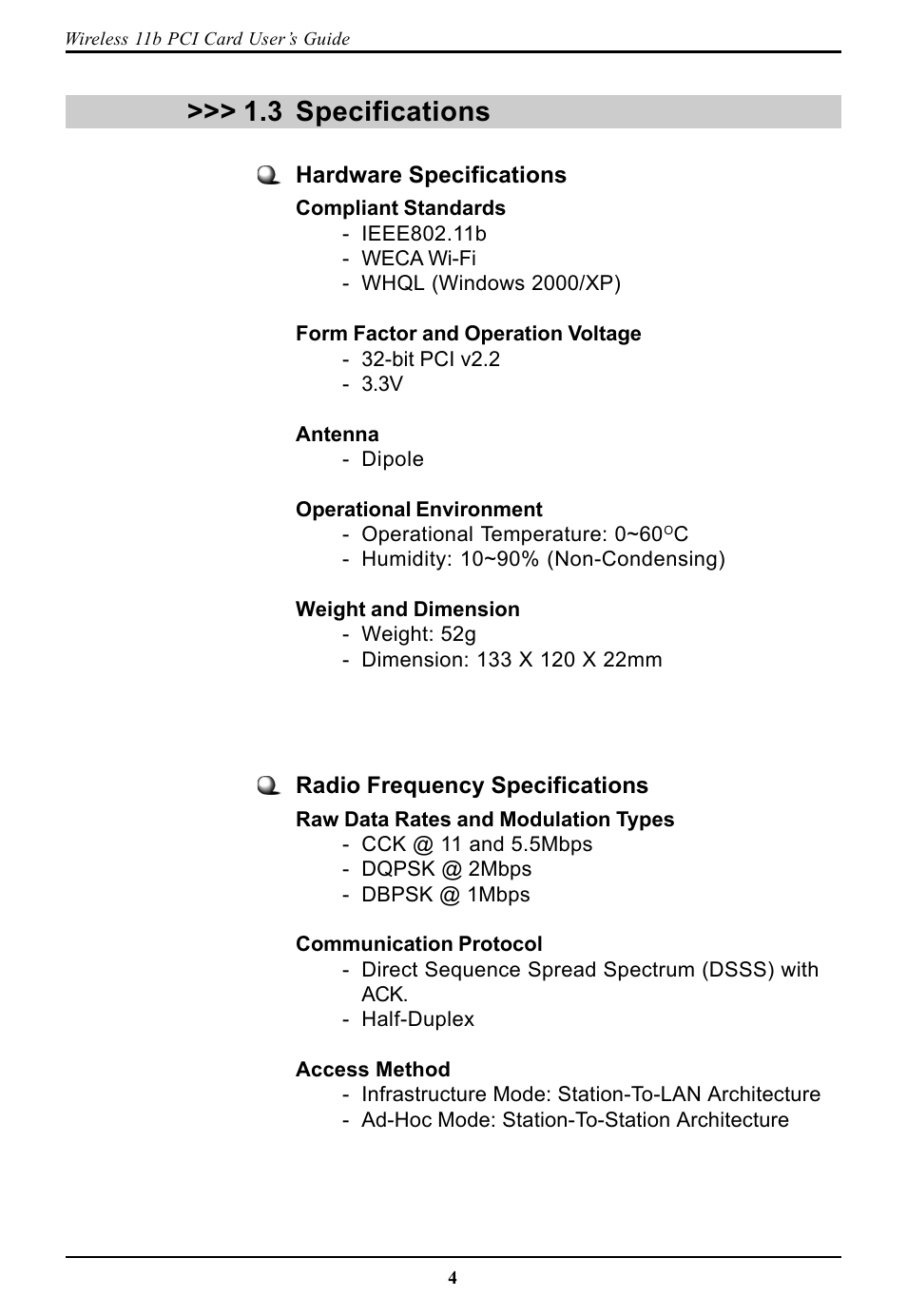 3 specifications, Specifications >>> 1.3 | BAFO BF-7600 User Manual | Page 10 / 58