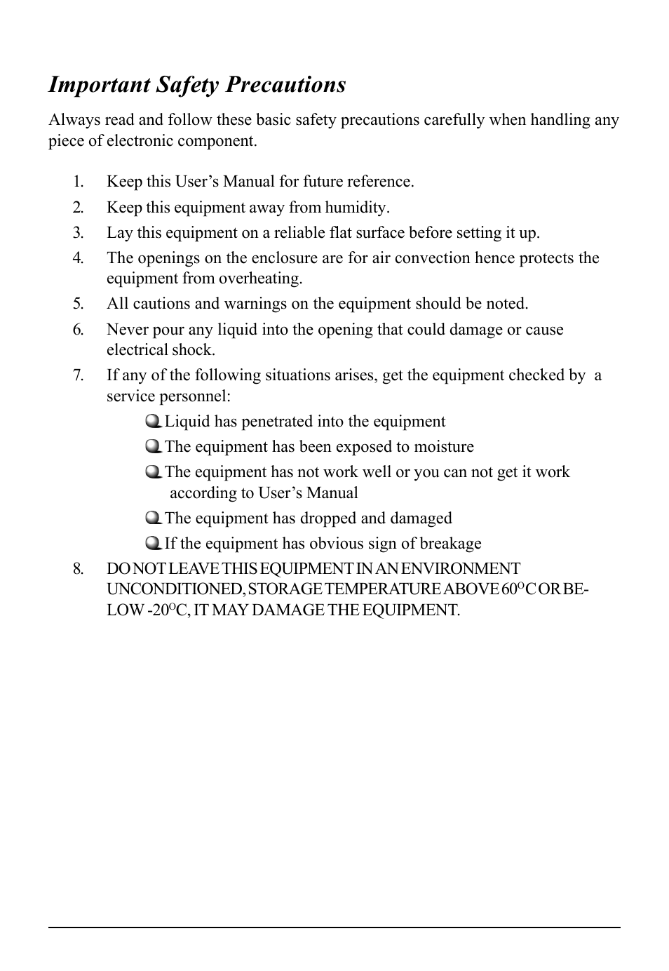 Important safety precautions | BAFO BF-7600 User Manual | Page 3 / 58