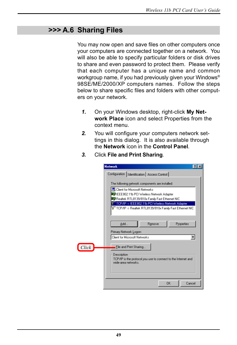 A.6 sharing files, Sharing files | BAFO BF-7600 User Manual | Page 55 / 58