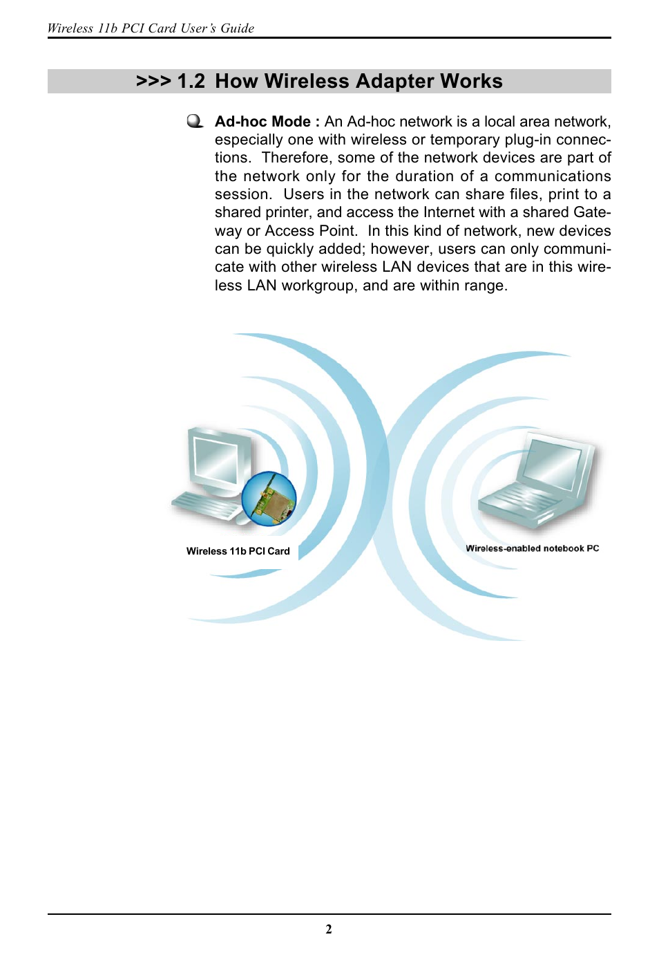 2 how wireless adapter works, How wireless adapter works | BAFO BF-7600 User Manual | Page 8 / 58