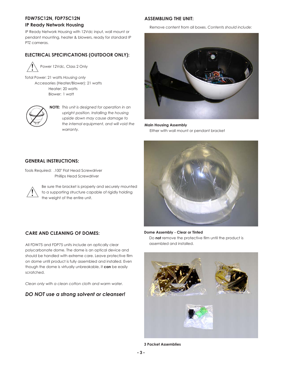 Canon IP ReadyTM Series Video Alarm FDP75C12N User Manual | Page 3 / 24