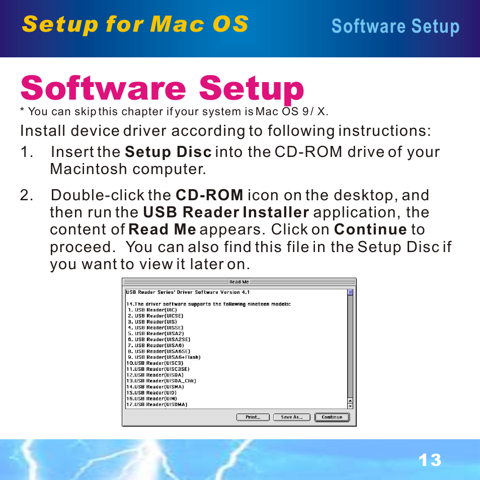 Setup for mac os, Software setup, Step1-2 | BAFO BF-7351 External Single Slot User Manual | Page 14 / 21
