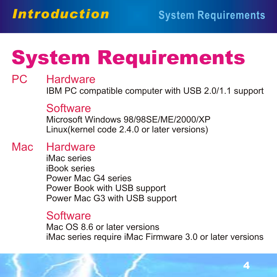 System requirements, Introduction | BAFO BF-7351 External Single Slot User Manual | Page 5 / 21