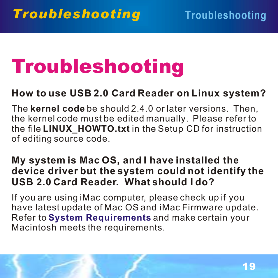 Troubleshooting | BAFO BF-7351 External Multi Slot User Manual | Page 20 / 21