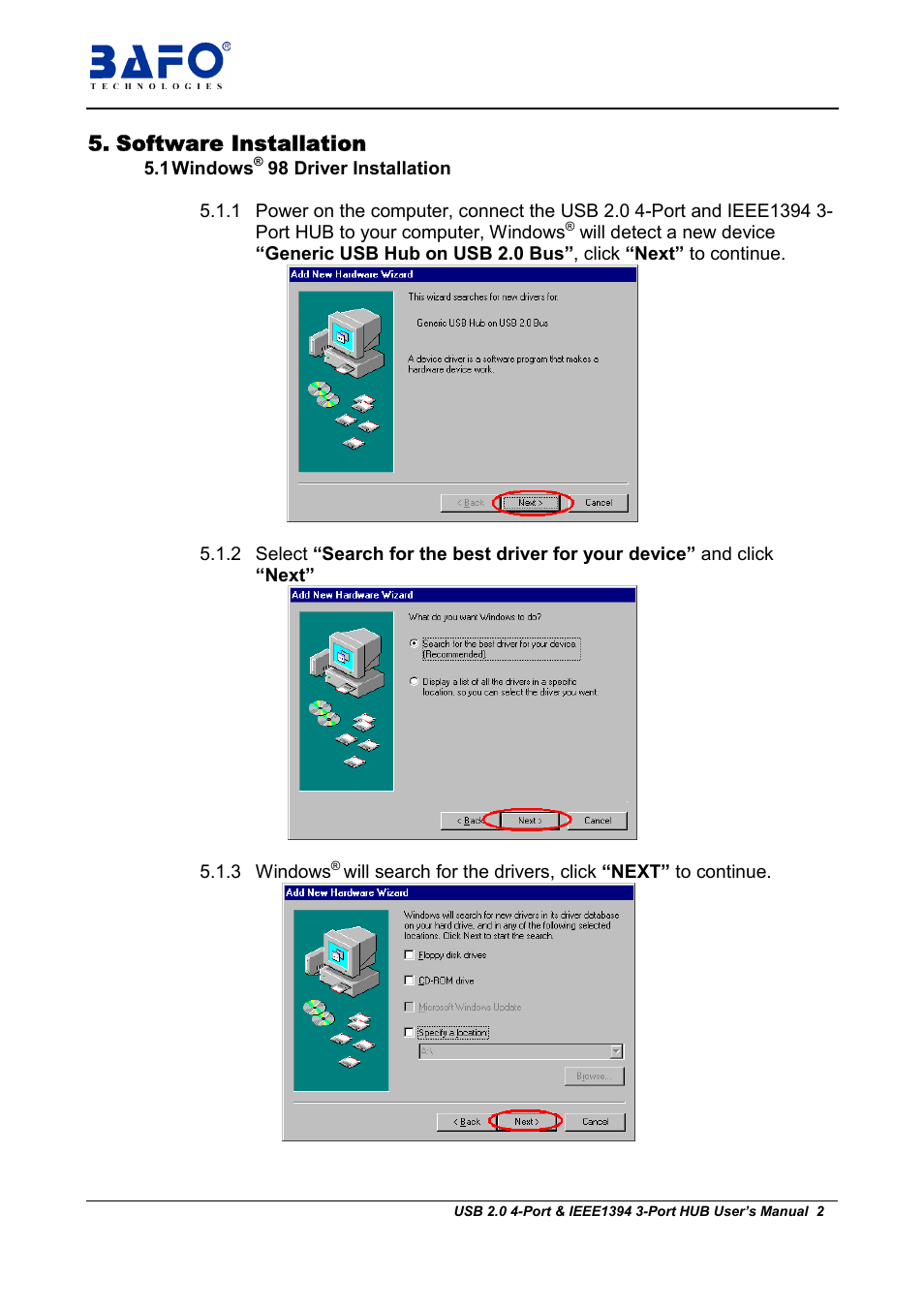 Software installation | BAFO BF-4710 User Manual | Page 2 / 6