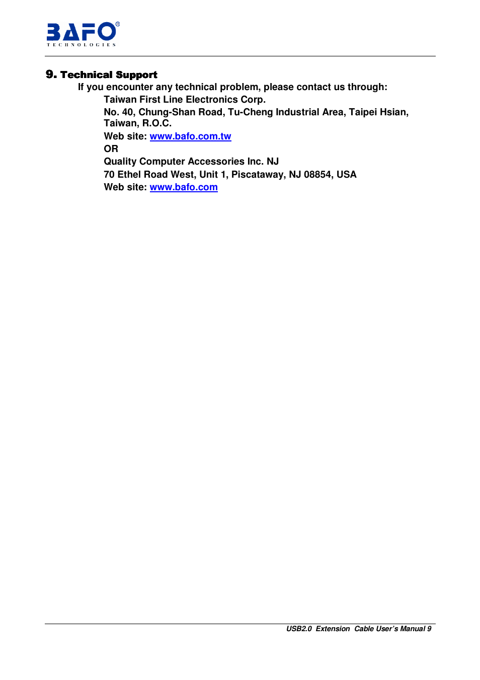 BAFO BF-3000 User Manual | Page 10 / 10