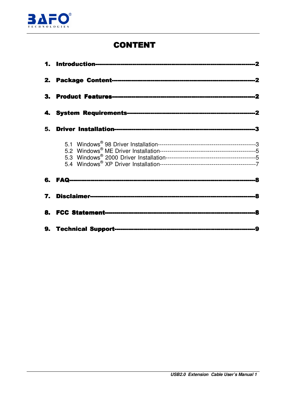 BAFO BF-3000 User Manual | Page 2 / 10