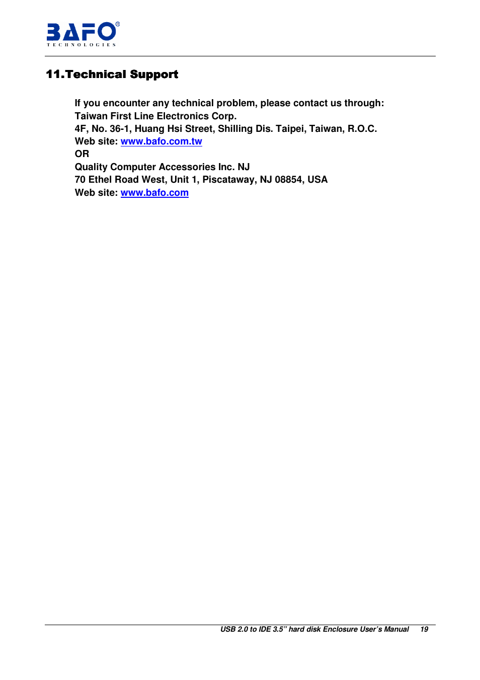 BAFO BF-2003 User Manual | Page 20 / 20