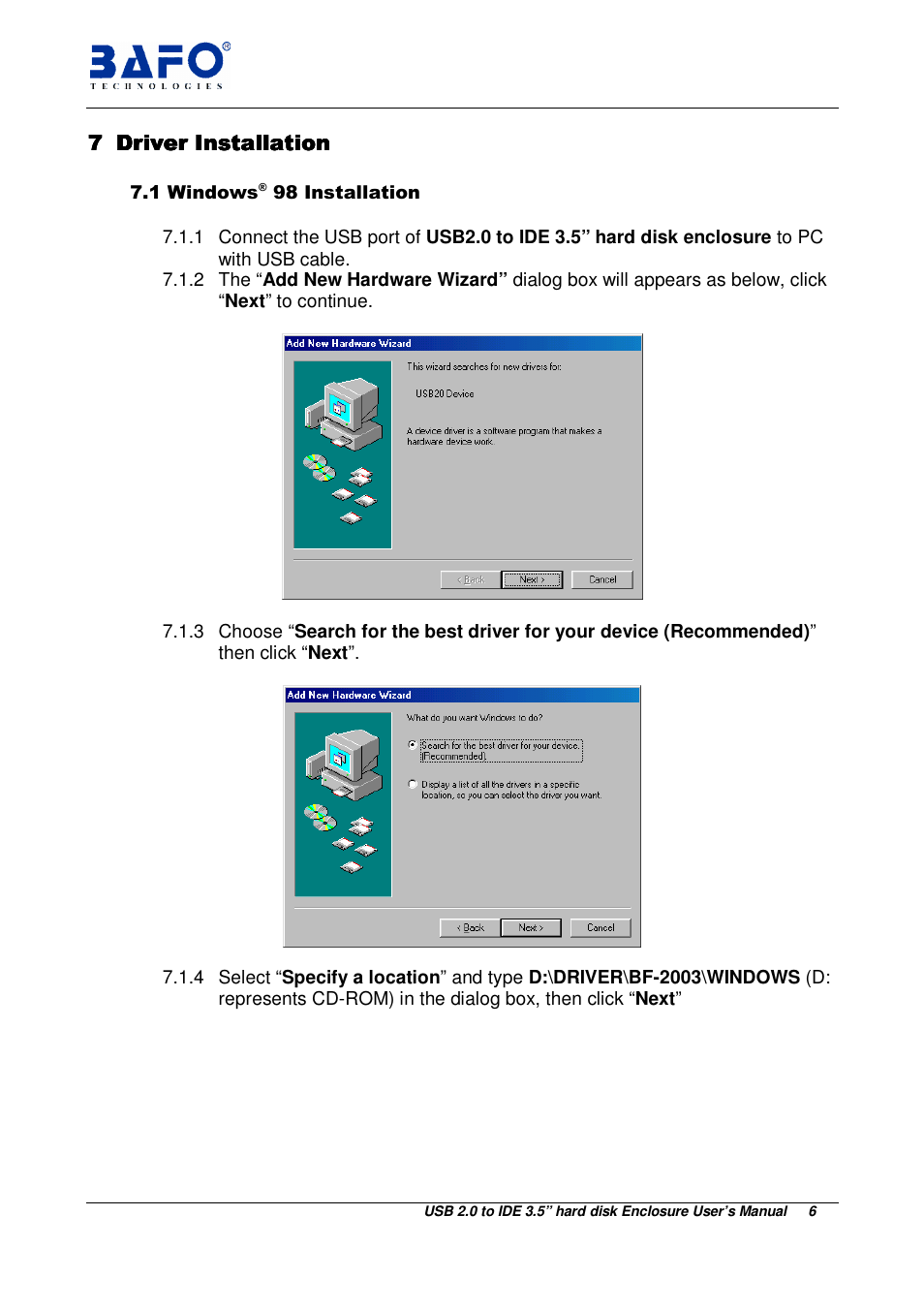 BAFO BF-2003 User Manual | Page 7 / 20