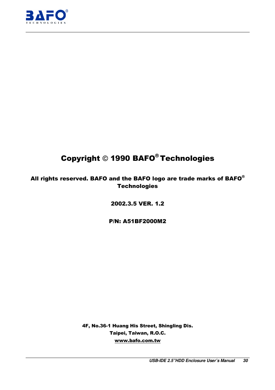 BAFO BF-2000 User Manual | Page 31 / 31