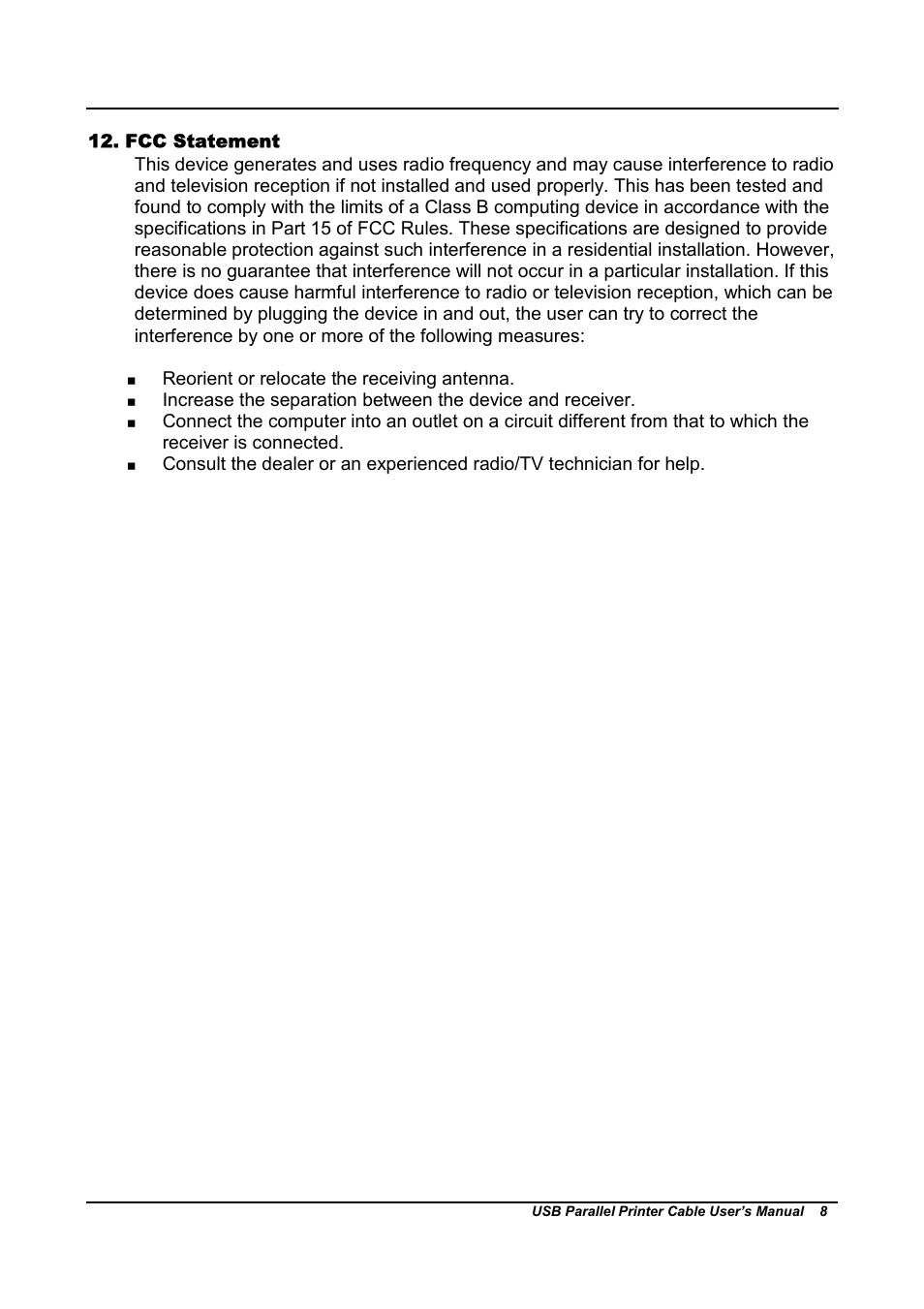 Reorient or relocate the receiving antenna | BAFO BF-1284 User Manual | Page 8 / 8