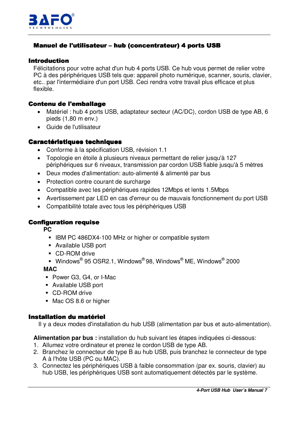 BAFO BF-400 User Manual | Page 8 / 10