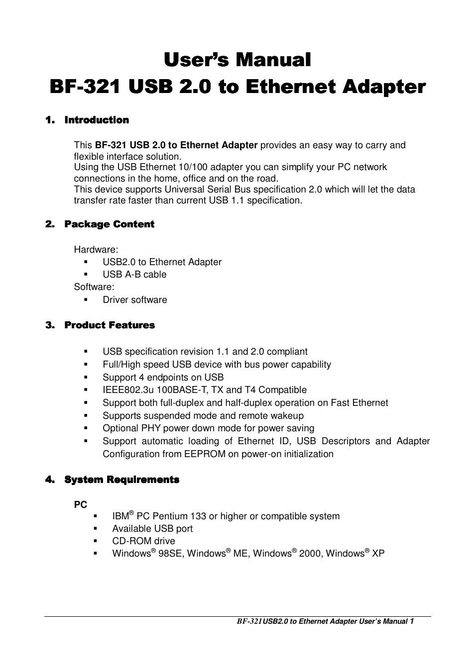 BAFO BF-321 User Manual | 12 pages