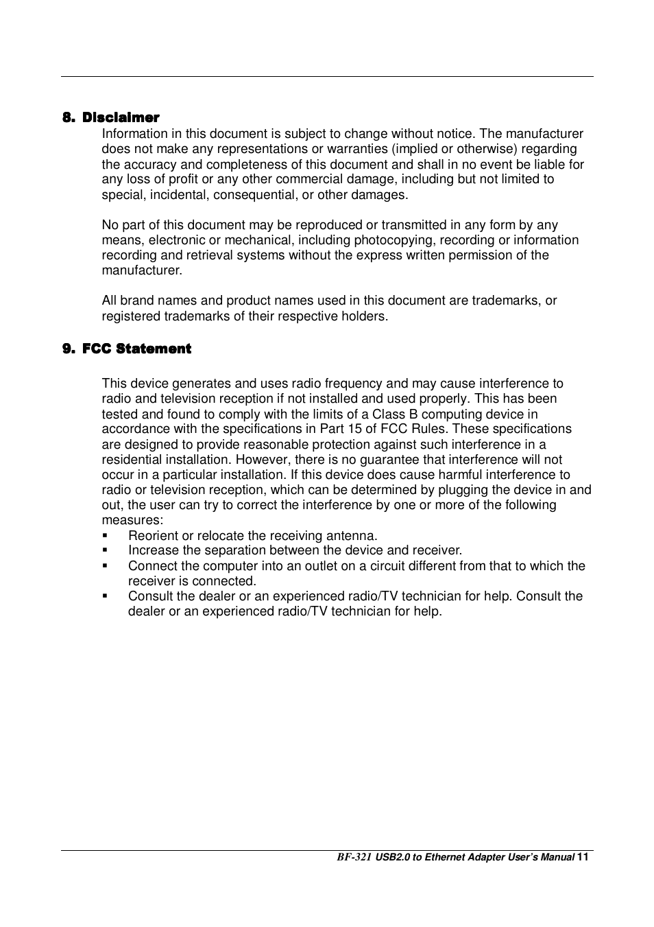 BAFO BF-321 User Manual | Page 11 / 12