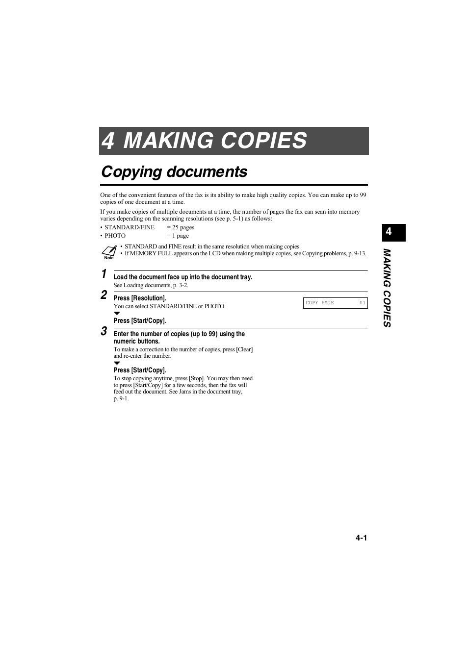 Making copies, Copying documents | Canon B115 User Manual | Page 5 / 118