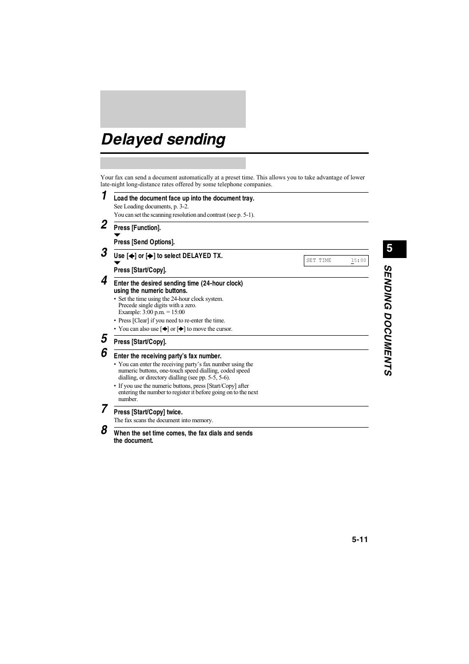 Delayed sending | Canon B115 User Manual | Page 74 / 118