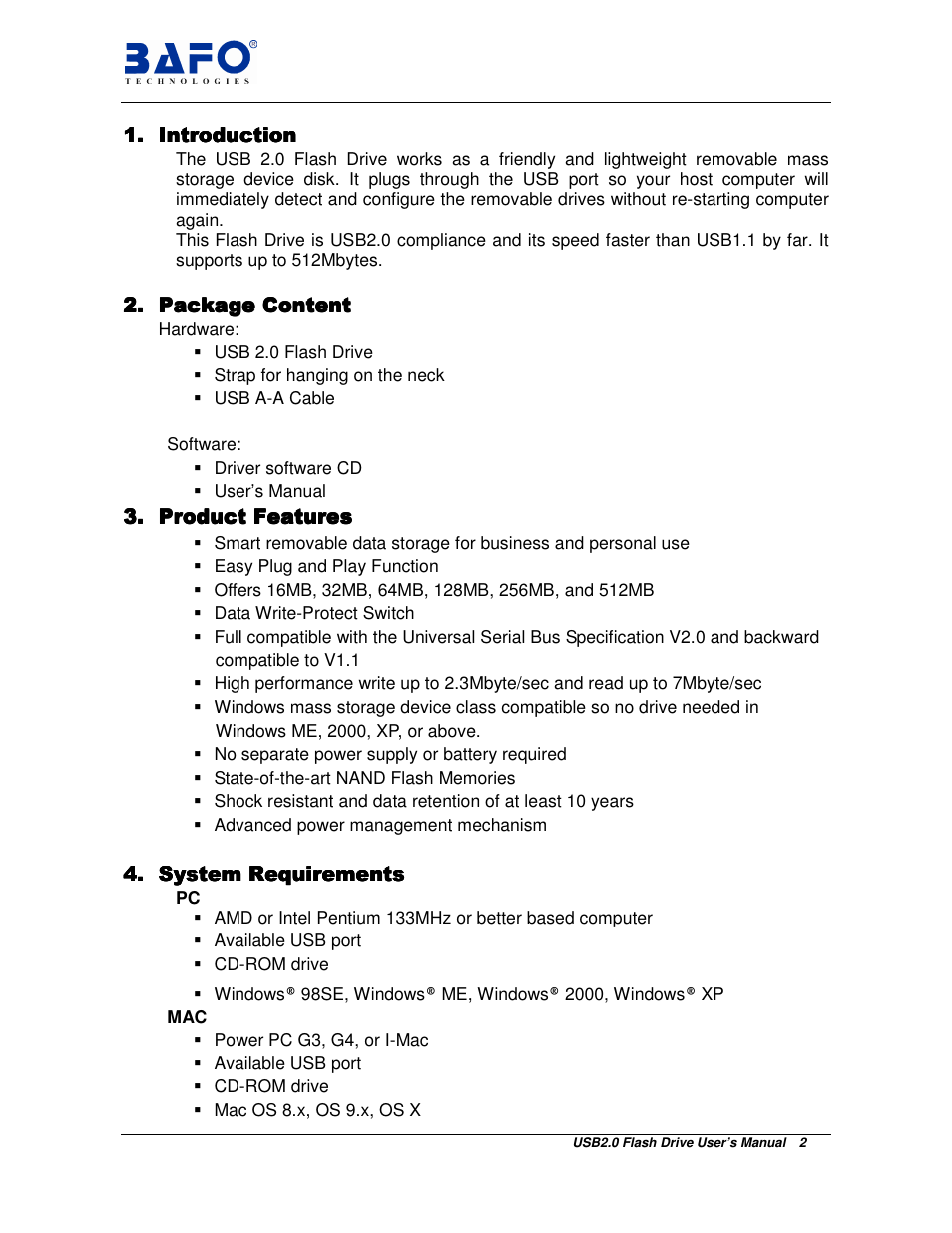 BAFO BF-25XX User Manual | Page 3 / 13